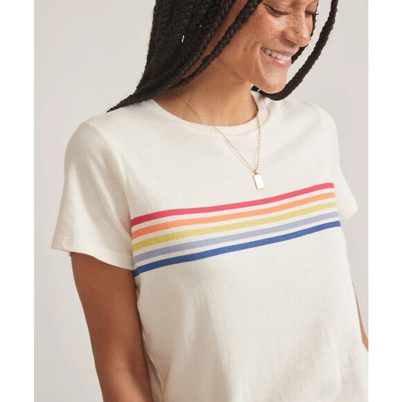 Marine Layer Rainbow Stripe Tshirt NWOT Size L - Picture 3 of 4